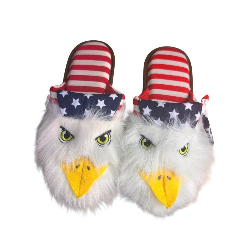 Dearfoams Americana‎ Bald Eagle Slippers Size 9 - 10